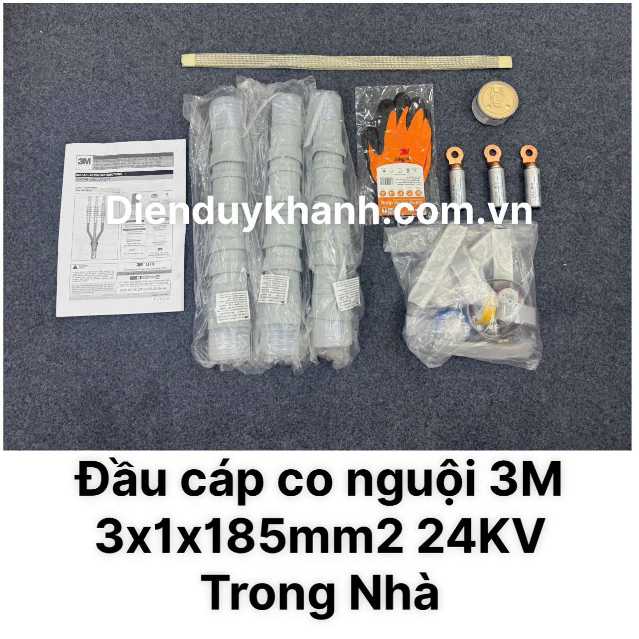 Đầu Cáp Co Nguội Trung Thế Trong Nhà 24KV OD 1C QTII(K)4S-12-185 (3x1x185mm2)